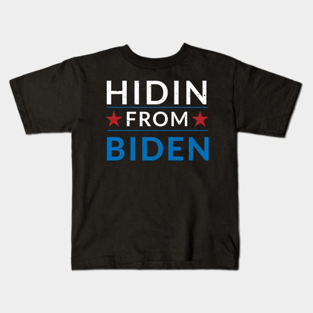 Anti Biden for president Hidin From Biden Funny Trump 2020 Kids T-Shirt by madani04